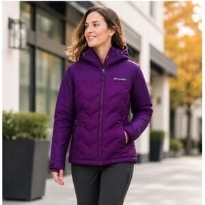 Columbia Omni Heat Grand Trek Down Jacket Purple NWT Hooded